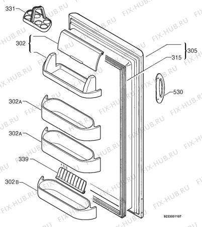 Взрыв-схема холодильника Electrolux ER7820C - Схема узла Door 003